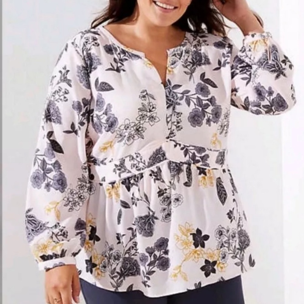 Ann Taylor LOFT Plus Floral Print top